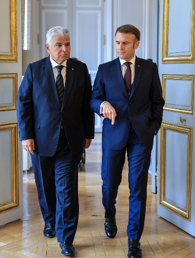 foto de portada de la publicación Encuentro del Presidente de Panamá, José Raúl Mulino, con el Presidente de Francia, Emmanuel Macron